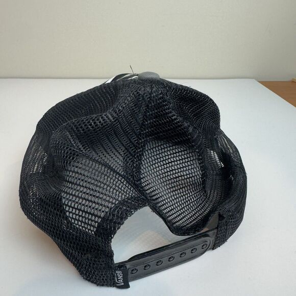 Vans Off The Wall Patch Men’s Snapback Hat Cap Black Stripe Mesh Back Adjustable - Picture 3 of 3